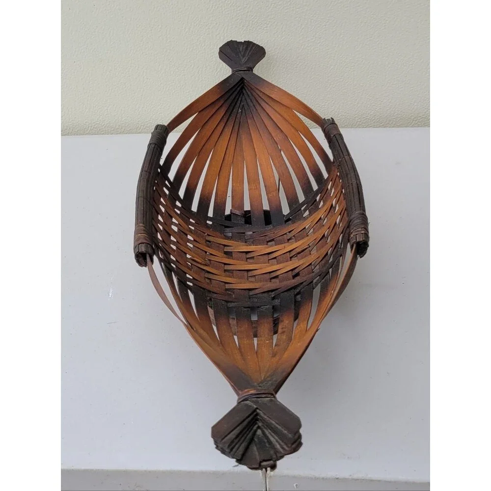 Handwoven Brown Decorative Basket Bowl - Home Accents